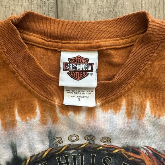 Harley Davidson 2008 Sturgis Black Hills Rally T-Shirt Mens Small Tye Dye Black - Picture 4 of 6